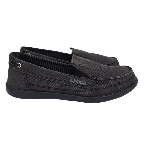 Crocs Walu Women's Slip On Loafers Canvas Gray 7 - Picture 1 of 8